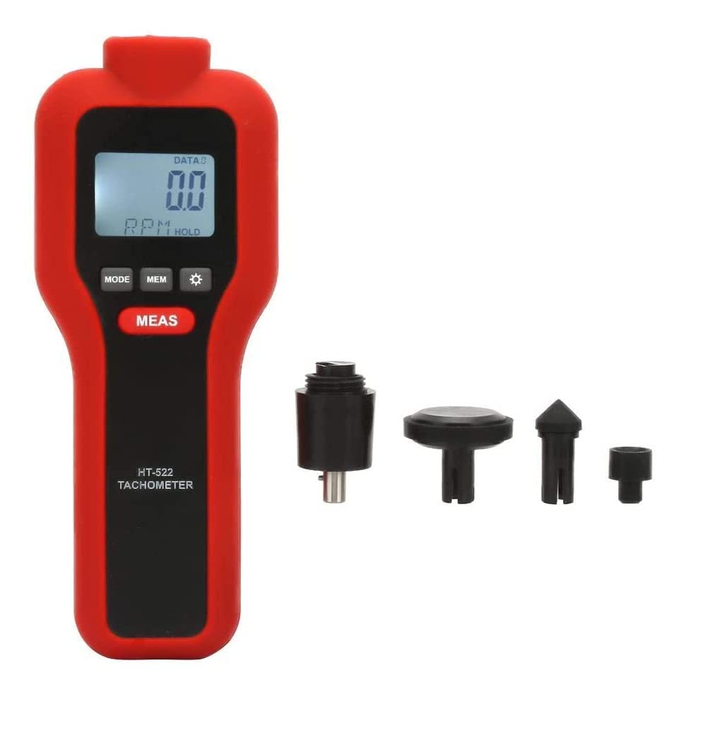 Real Instruments HT-522 Digital Tachometer Laser Rotating Speedometer 2 in 1 Non-Contact & Contact Rpm Tester Speed Handheld Motion Measuring