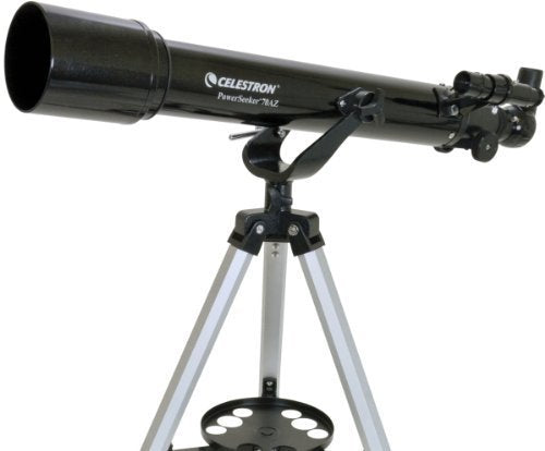 Celestron 70AZ Achromatic Refractor Telescope with 70mm Aperture, 700mm Focal Length, Altazimuth Mount, and Adjustable Aluminum Tripod for Beginner Astronomers and Terrestrial Viewing
