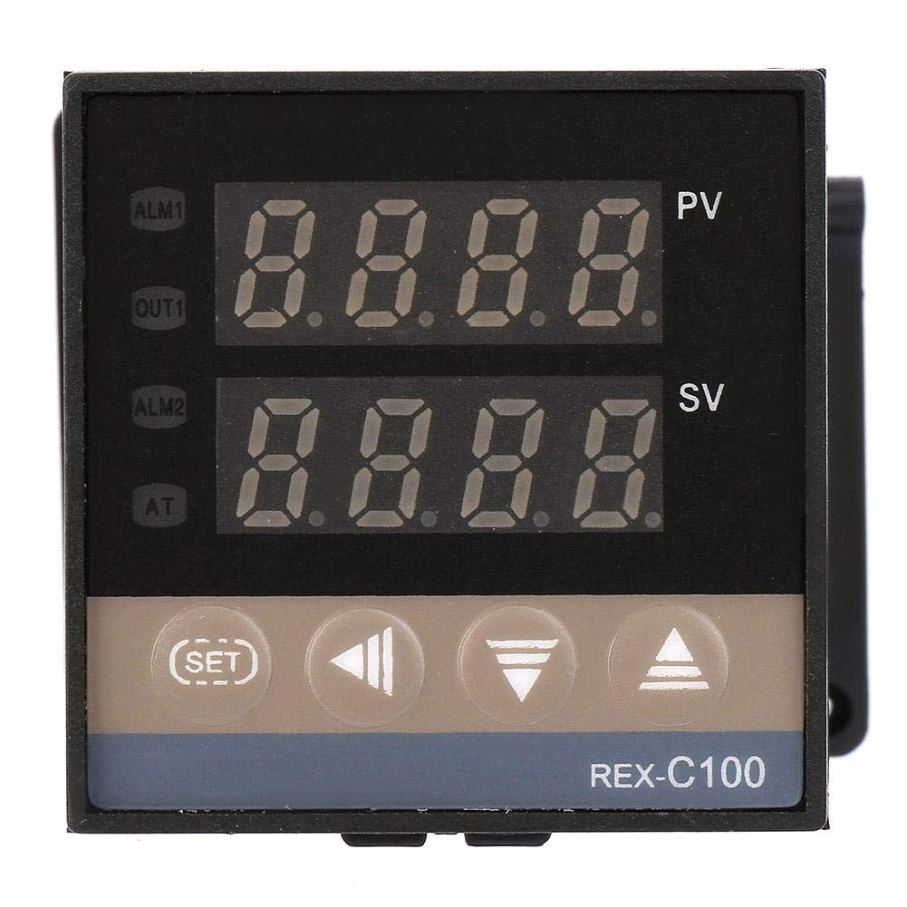 Real Instruments Digital LED Display Temperature Controller With Thermostat Control Switch NTC Sensor Probe For Egg Incubator (REX-C100)