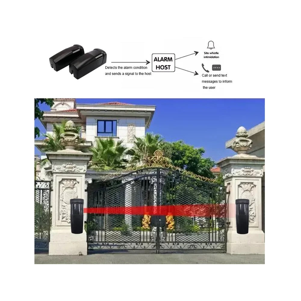 Real Instruments Infrared Light Beam Sensor 15 m to < 20 m AAA Battery Operated Wireless, AGO-70,