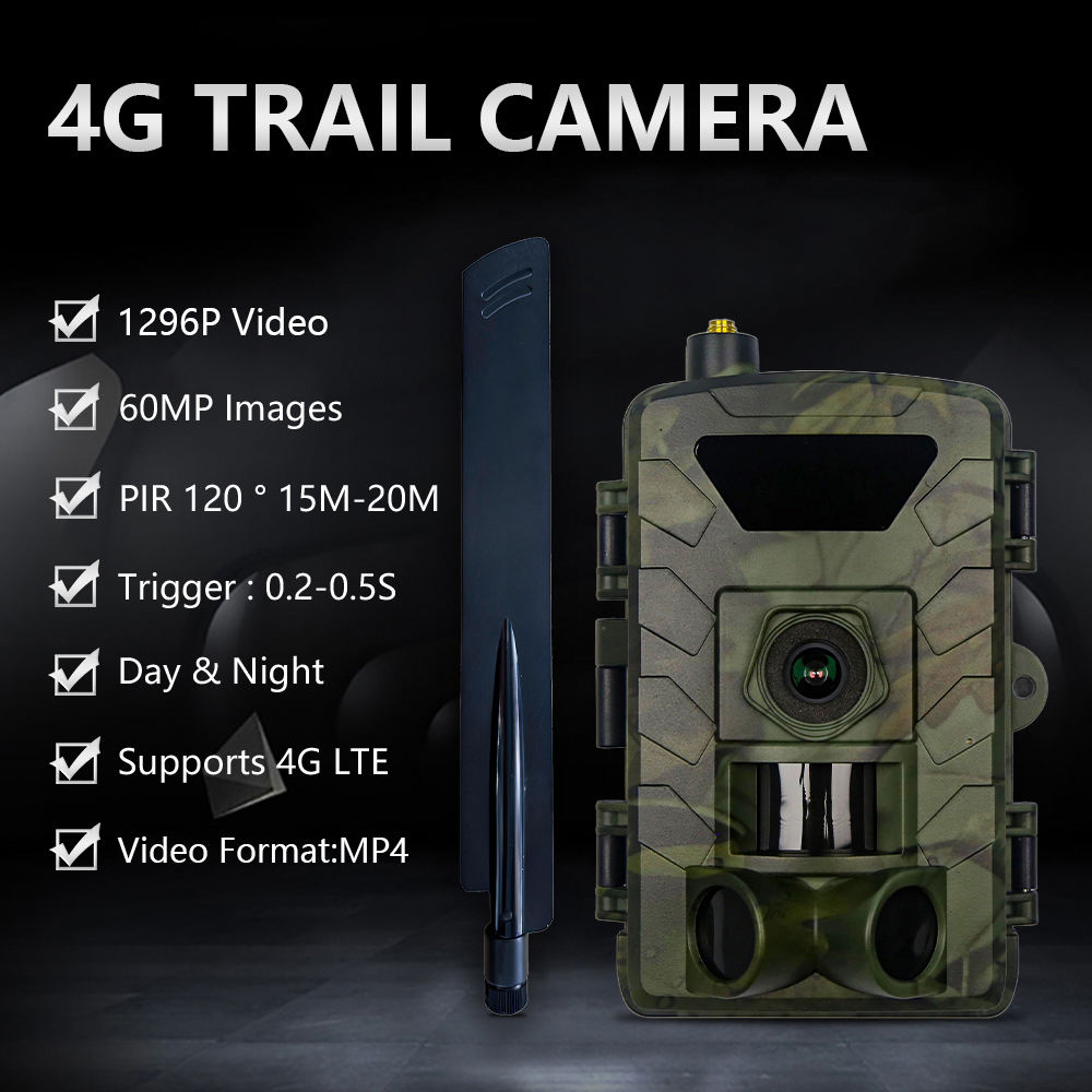 Real Instruments PR803G 60MP APP Control Night Vision Photo Wireless 4G LTE Cellular IP66 Waterproof 2.0" LCD Outdoor Hunting Trail Camera Trap