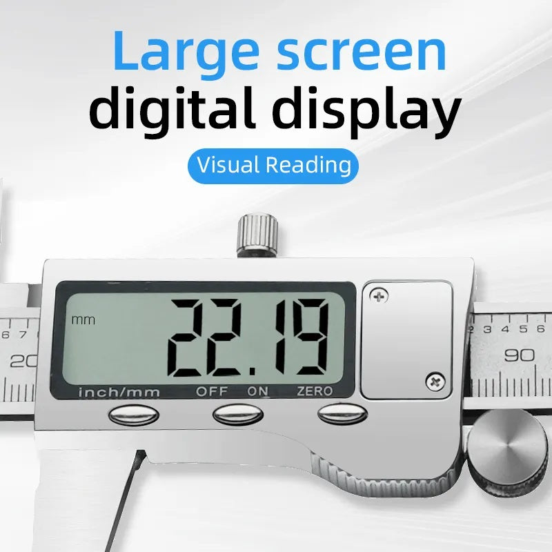 Real Intruments High-Precision Digital Vernier Caliper with 0-150 mm (0-6 Inch), LCD Display for Easy Readability, Dual Metric & Imperial Unit Conversion, Zero Setting Function, Stainless Steel Construction for Industrial, Scientific Applications, VC-01A