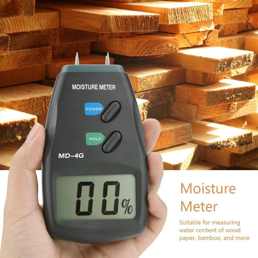 Real Instruments MD-4G Digital Wood Moisture Meter 0–99.9% Two-Pin Moisture Tester
