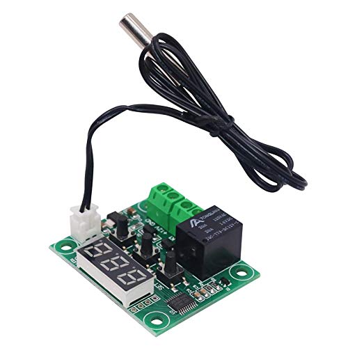 Real Instruments High-Precision W1209 Digital Temperature Controller with Adjustable Thermostat, LED Display, Wide Temperature Range, Relay Output and User-Friendly for Heating & Cooling Applications in DIY Projects, Incubators & Thermostatic Devices