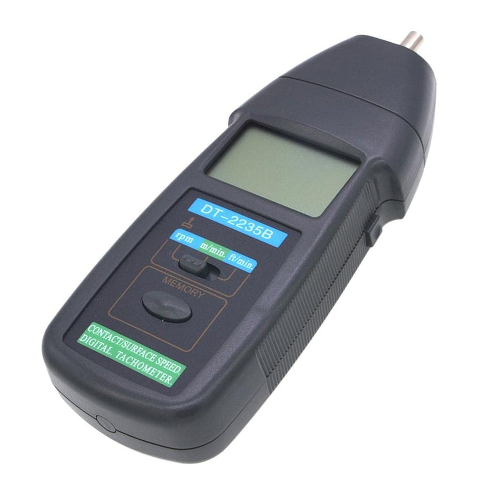 Real Instruments High-Precision Digital Tachometer DT-2235B with Contact & Non-Contact RPM Measurement, Laser Targeting, Max/Min/Average Function, Wide RPM Range of 2-99,999, Large LCD Display with Backlight, Data Hold & Auto Shut-Off, DT-2235B