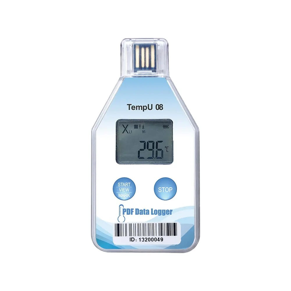 Real Instruments TempU08 High-Precision Temperature Data Logger with Wide Measurement Range, Large Memory Capacity, USB Connectivity, Customizable Sampling Intervals, Alarm Indicators for Cold Chain, Medical, Food and Environmental Monitoring Applications