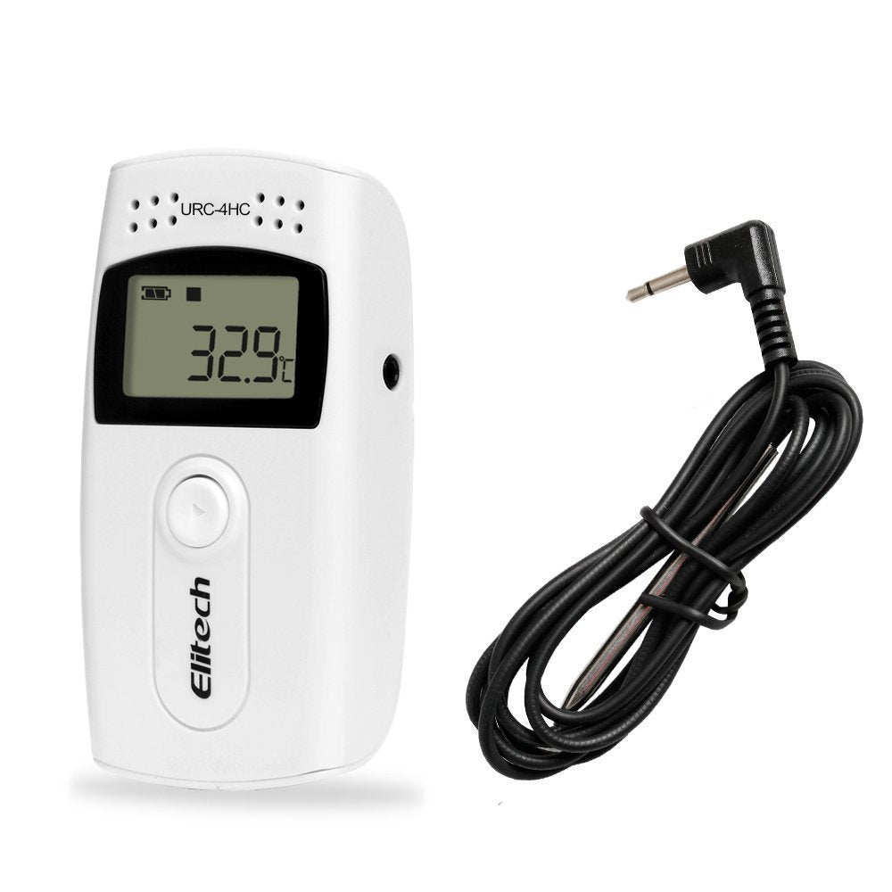 Real Instruments Elitech RC-4 High-Precision Temperature Data Logger with Wide Measurement Range, Large Memory Capacity, USB Connectivity, LCD Display, Replaceable Battery & Automatic PDF/Excel Report Generation for Cold Chain, Medical, Food & Industrial