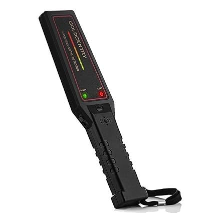 Real Instruments Metal Detector GC-1002 with Adjustable Sensitivity, 22 kHz High-Frequency Operation, 6-Inch Maximum Detection Depth, Audio and Visual Alerts, Lightweight Portable Design for Security, Treasure Hunting, and Industrial Applications