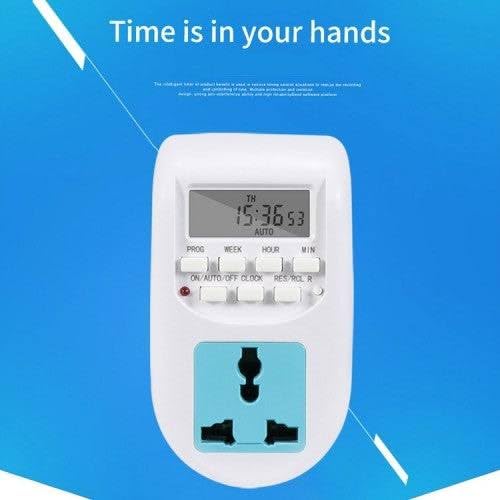 Real Instruments Digital Timer Programmable Timer Switch  (220-240V, 50Hz) LCD Display Digital Timer Switch Multifunctional for Mobile and Laptop Charging, TS-03