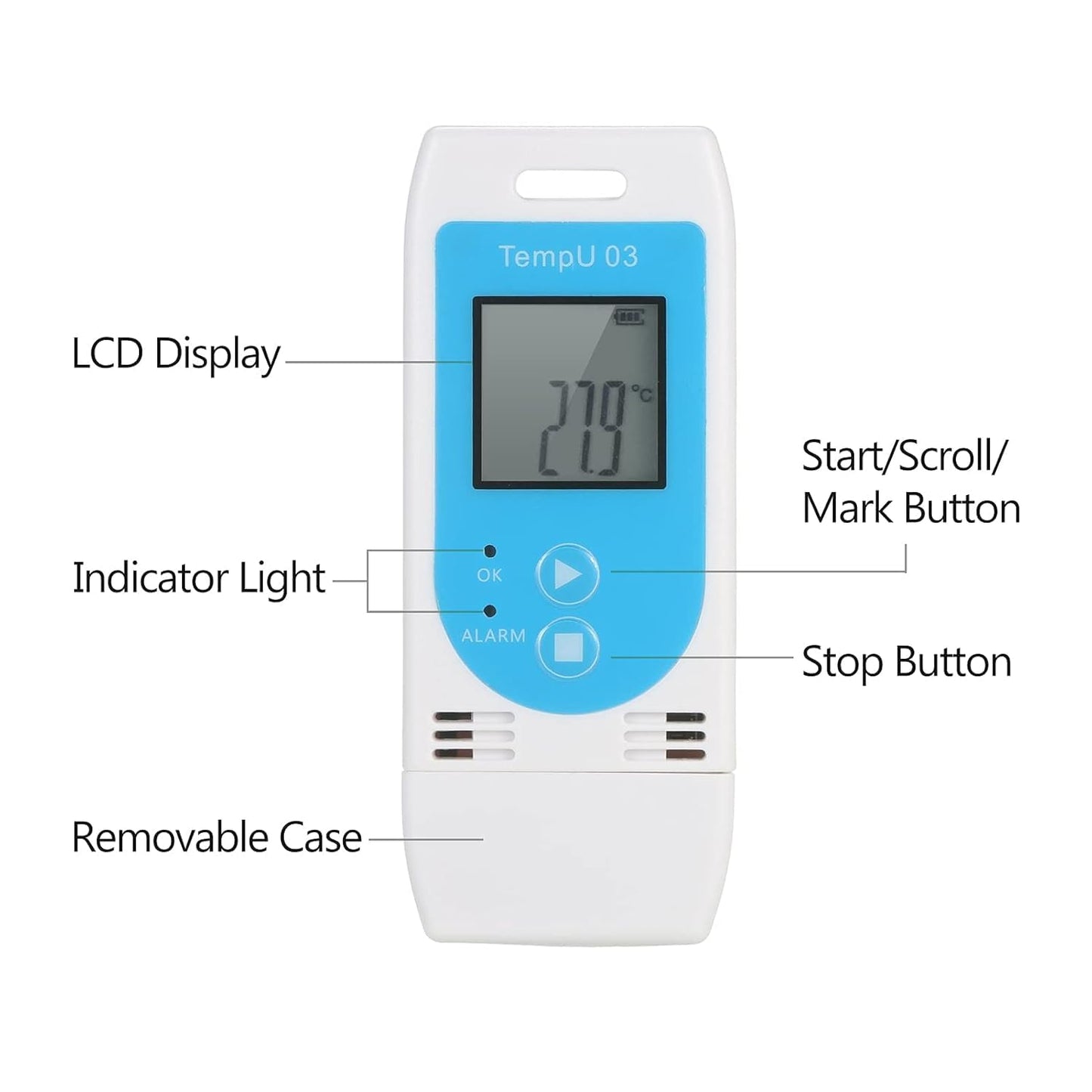 Real Instruments Data Logger With Calibration Certificate USB Temperature Humidity Data Logger Reusable RH TEMP Datalogger Recorder Humiture Recording Meter With 32,000 Record Capacity