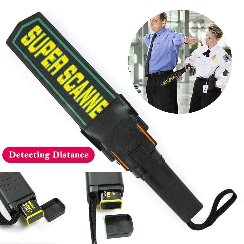 Real Instruments Handheld Metal Detector Wand,Security Wand,Safety Bars, Portable Adjustable Sound & Vibration Alerts, Detects Weapons Knivers Screw (High Sensitivity, Black) MD-3003B1