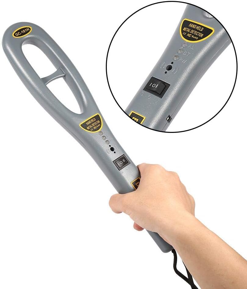 Real Instruments Hand Held Metal Detector GC-101H High Sensitivity Handheld Metal Detector with LED Indication and Variable Audio for Security Check Malls, Airports, Hotels, Railway Stations, Banks