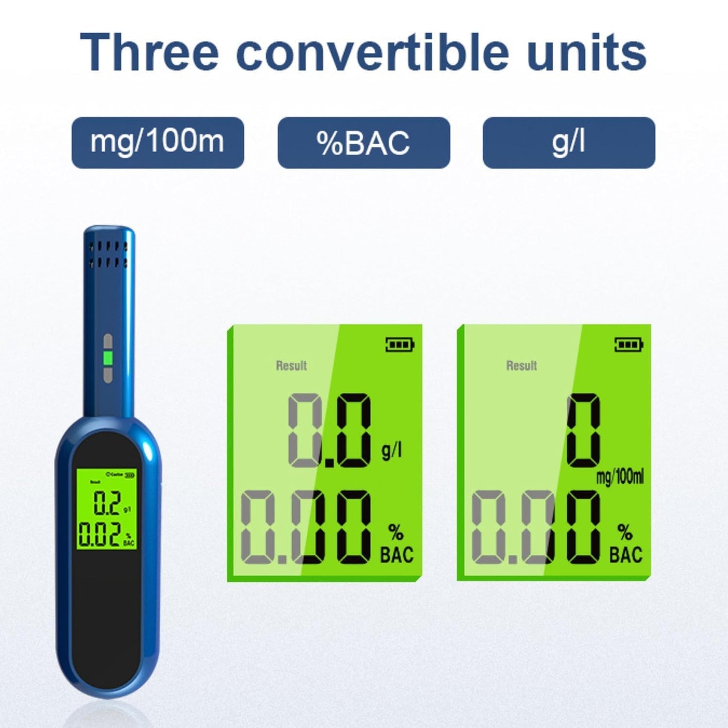 Real Instruments Digital Professional Alcohol Tester Breathalyzer Audible Alert Portable With LCD Display And Easily Rechargeable