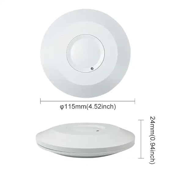 Real Instruments Microwave/Radar Sensor Switch Occupancy Body Motion Detector (Microwave Thin Round Type) 2000W Load Capacity, TS-19