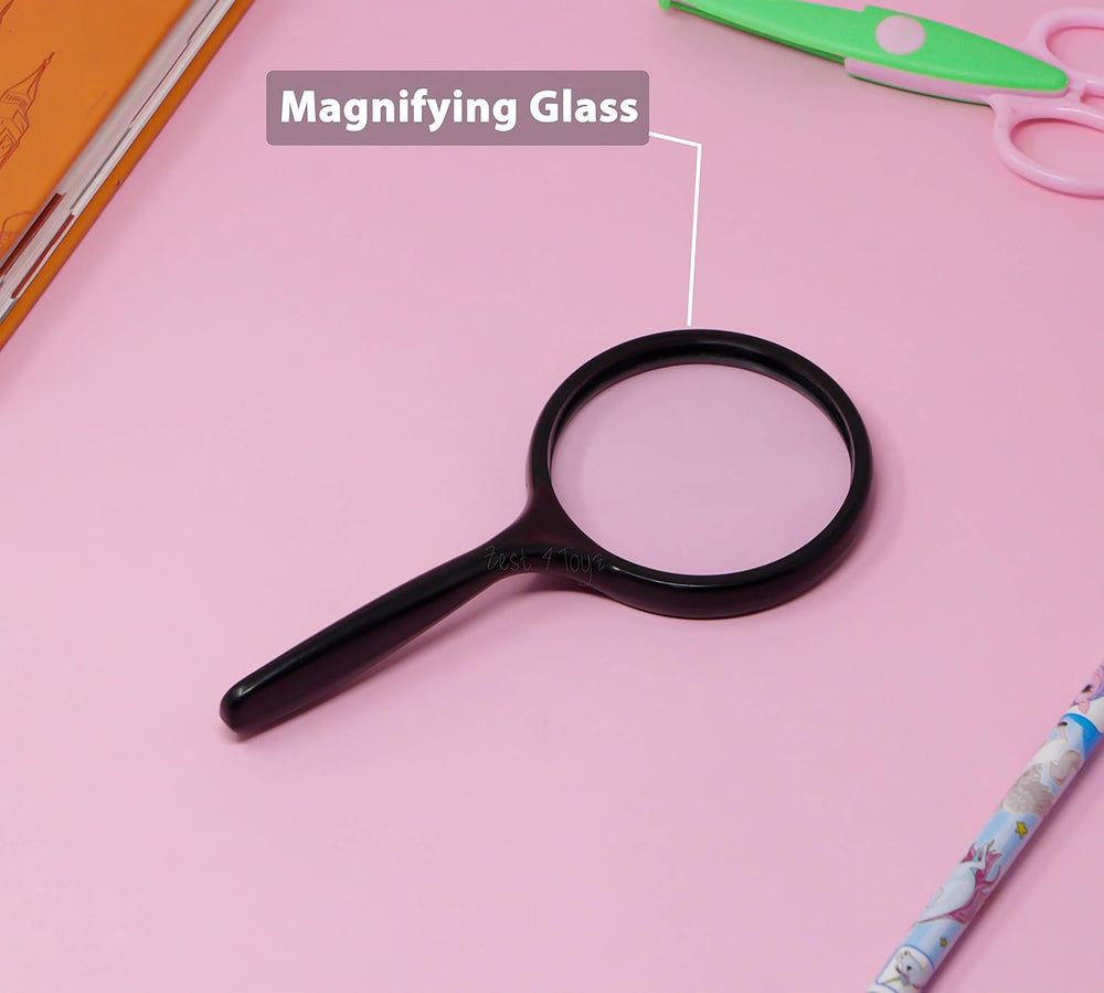 Real Instruments Magnifying Glass 5X with 75mm Optical-Grade Acrylic Lens, Compact and Lightweight Design, Ergonomic Handle, and Durable Anti-Scratch Coating for Reading, Inspection, Crafting, and Precision Applications