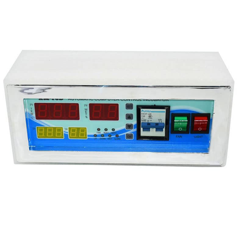Real Instruments XM-18D Digital Incubator with Precise Temperature & Humidity Control, Automatic Egg Turning, High-Precision Sensors, LCD Display, Alarm System, Energy-Efficient Operation & Programmable Functions for Poultry, Reptile & Bird Egg Hatching