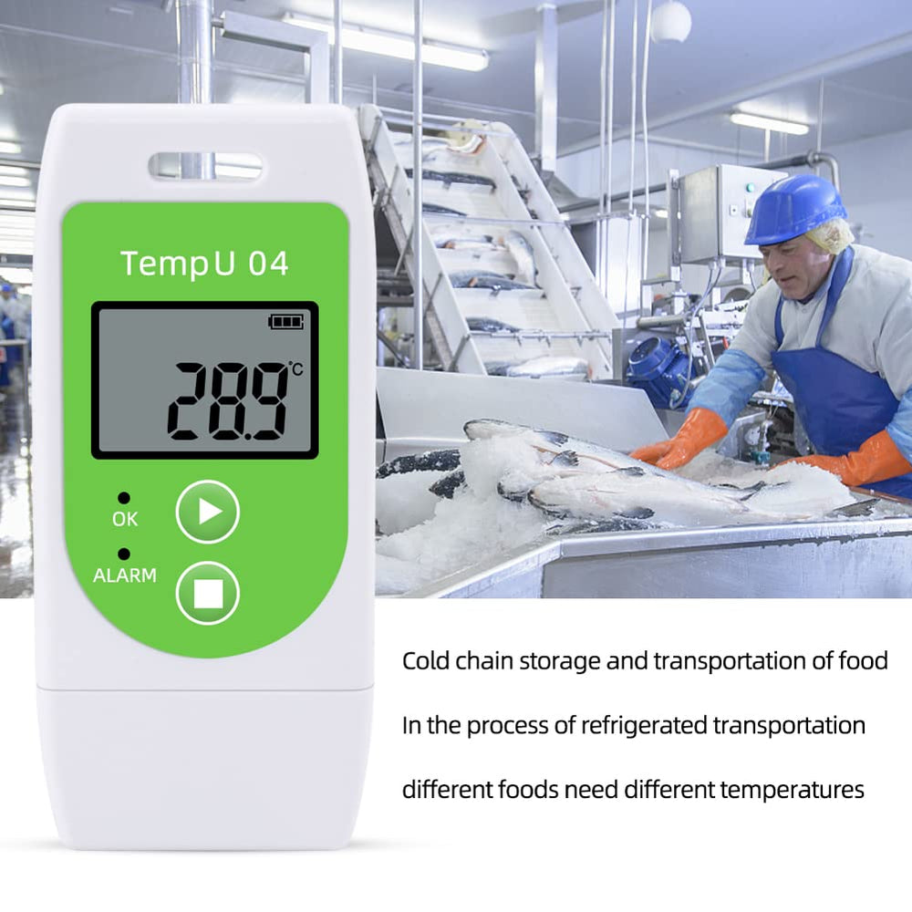 Real Instruments TempU04 USB Digital Temperature and Humidity Data Logger Temperature Monitor with 32000 Points Recording Multiuse Reusable Thermometer For Temperature Monitoring, Food Applications, Storage, Refrigerators - TempU04