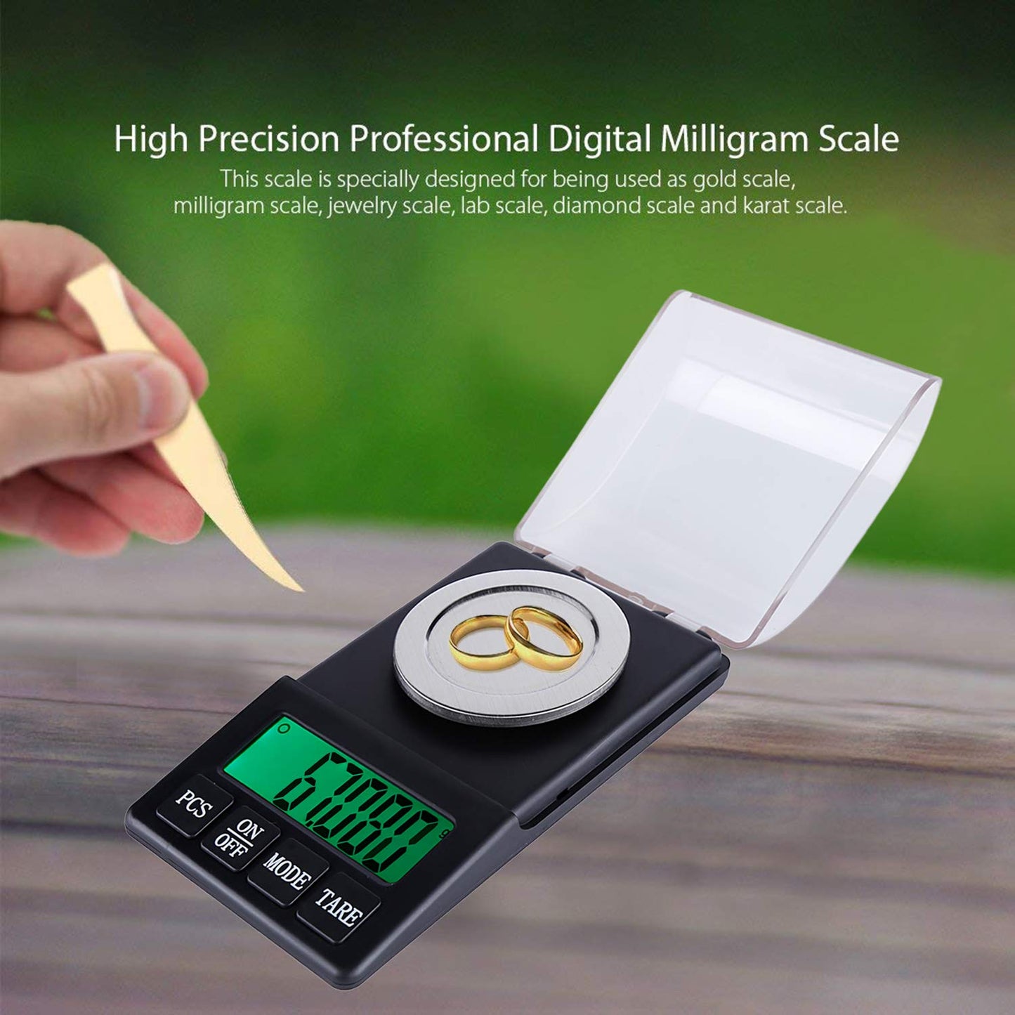 Real Instruments Professional Digital Weighing Scale KW-3018 Digital Pocket Weighing Scale/Carat Scale - 0.001g/1mg - 60g - Ideal for Diamond, Gems, Precious Stones, Gold etc.