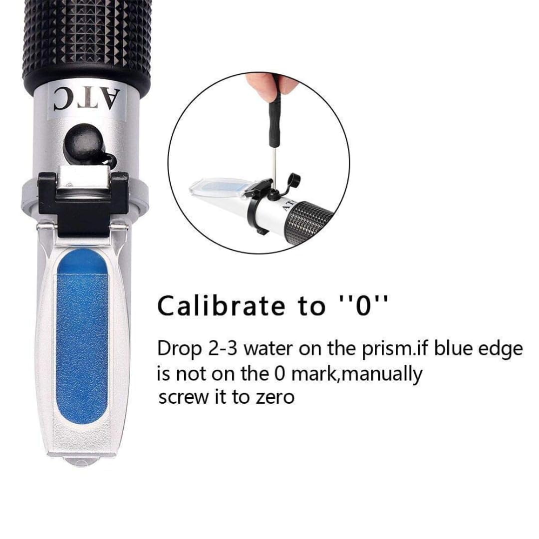 Real Instruments 0 To 55% Brix Refractometer For Fruit Juice Dual Scale Automatic With ATC