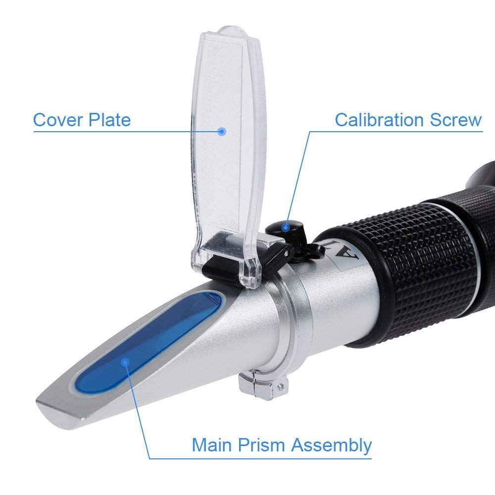 Real Instruments 58 To 92% Refractometer Honey For Honey Moisture, Brix And Baume, 3 In 1 Uses Brix Scale Range Honey Moisture Tester With ATC Ideal For Honey Maple Syrup And Molasses Bee Keeping