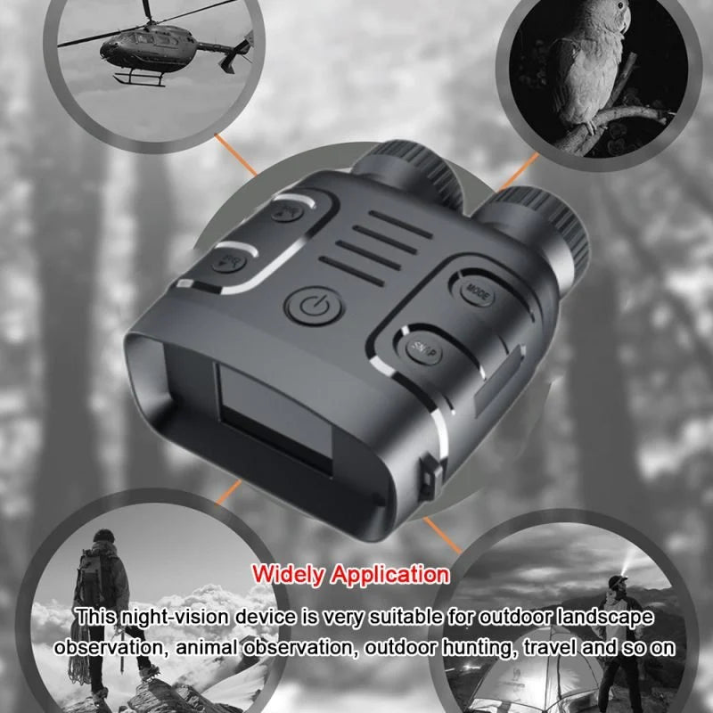 Real Instruments Night Vision Goggles R18 Digital Binoculars 2.4'' 1080p Photo & Video Infrared Night-Visions Device 5X Day Night Use Photo Video Taking Digital Zoom for Hunting