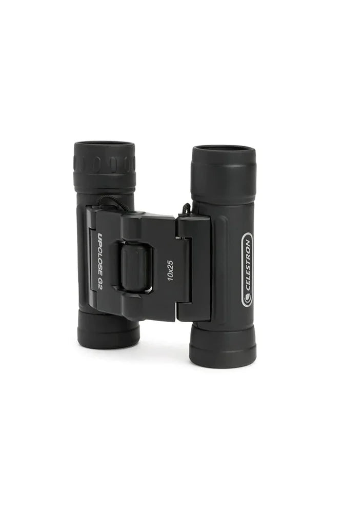 Celestron UpClose G2 10x25 Compact Roof Prism Binoculars with Multi-Coated Optics, Lightweight Water-Resistant Design, Durable Rubber Armor Coating, Central Focusing Mechanism, Right Eyepiece Diopter Adjustment, and Wide Field of View