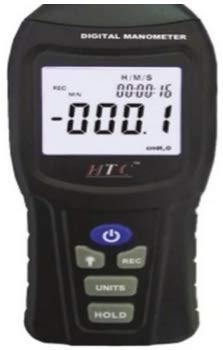 Real Instruments HTC PM-6115 Digital Manometer - Advanced High-Precision Pressure Measurement Device with Multi-Unit Capability, Backlit LCD Display, and Compact Design for Accurate Monitoring up to 15 PSI