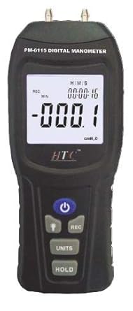 HTC PM-6175 Digital Manometer 75 PSI with Wide-Range Pressure Measurement, Multiple Units, and High Accuracy for Industrial, HVAC, and Scientific Applications