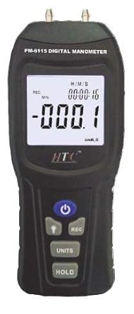 Real Instruments HTC PM-6175 Digital Manometer 75 PSI with Wide-Range Pressure Measurement, Multiple Units, and High Accuracy for Industrial, HVAC, and Scientific Applications