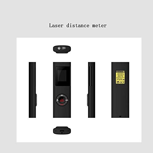 True Sense ABS Laser Distance Meter LDM-05 Rechargeable Battery Laser Rangefinder Measurement Tape Measuring Length/Area/Volume/Distance/Pythagoras Range 0.16 to 131 Ft/0.05 to 40 M (Black)