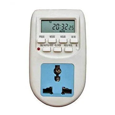 Real Instruments Digital Timer Programmable Timer Switch  (220-240V, 50Hz) LCD Display Digital Timer Switch Multifunctional for Mobile and Laptop Charging, TS-03