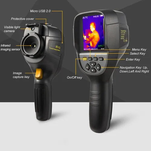 Real Instruments New Higher Resolution 320 x 240 IR Infrared Thermal Imaging Camera. Model HT-19 with Improved 300,000 Pixels, Sharp 3.2" Color Display Screen