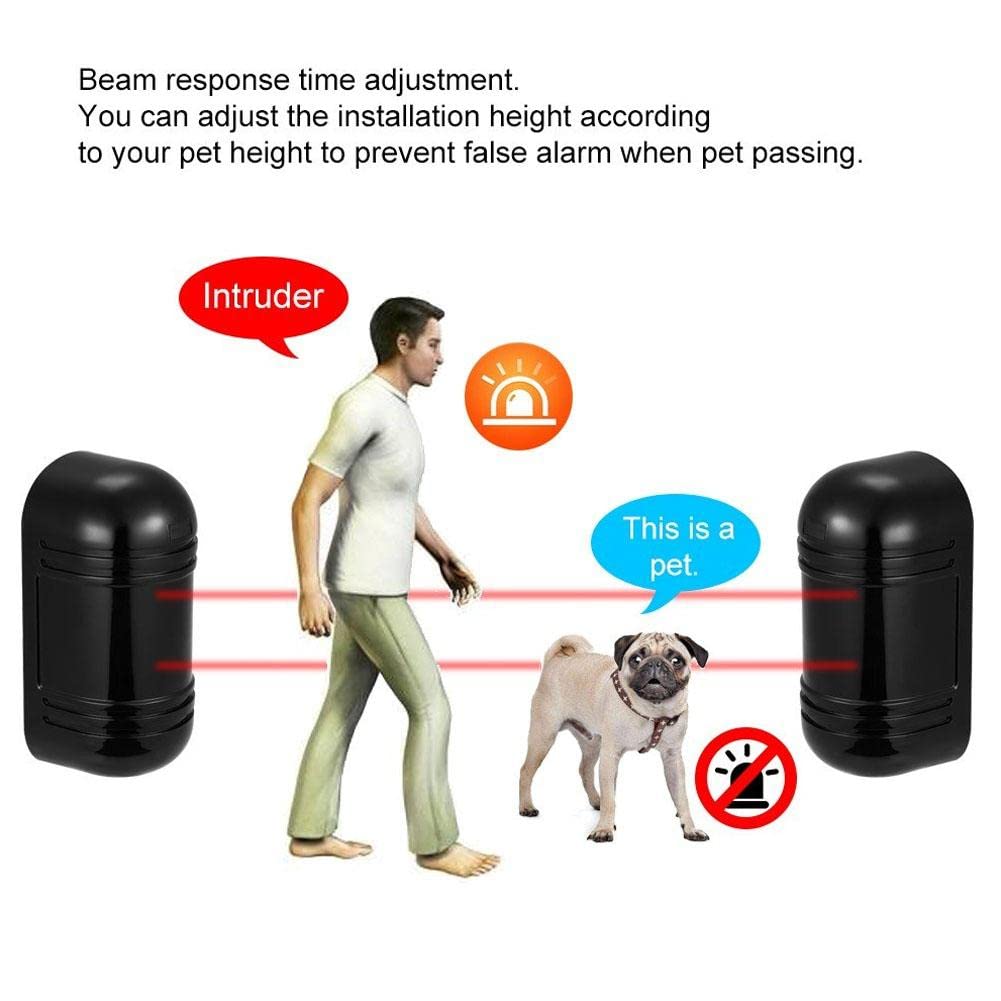 Real Instruments Beam Sensor Outdoor Security Laser IR Infrared Barrier Detector Photoelectric Indoor IR Sensor Beam for Gates Safety Security System Automatic Doors (ABT-100)