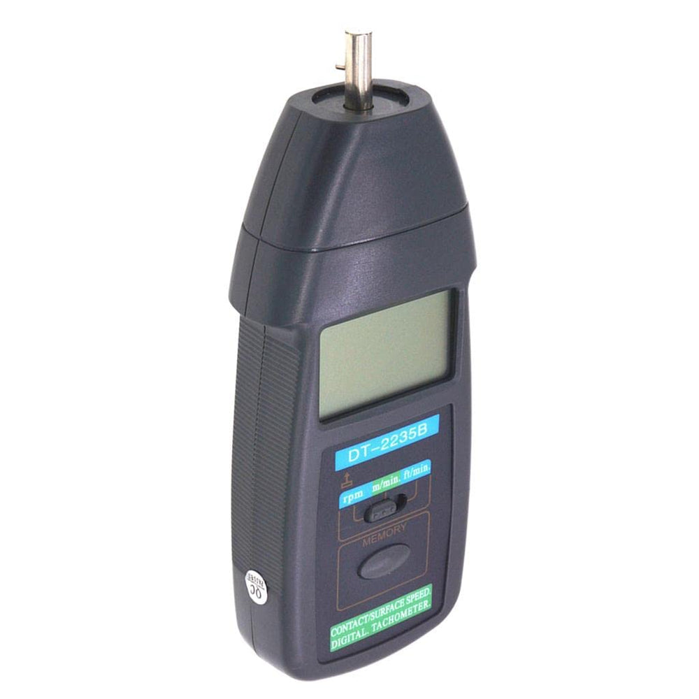Real Instruments High-Precision Digital Tachometer DT-2235B with Contact & Non-Contact RPM Measurement, Laser Targeting, Max/Min/Average Function, Wide RPM Range of 2-99,999, Large LCD Display with Backlight, Data Hold & Auto Shut-Off, DT-2235B
