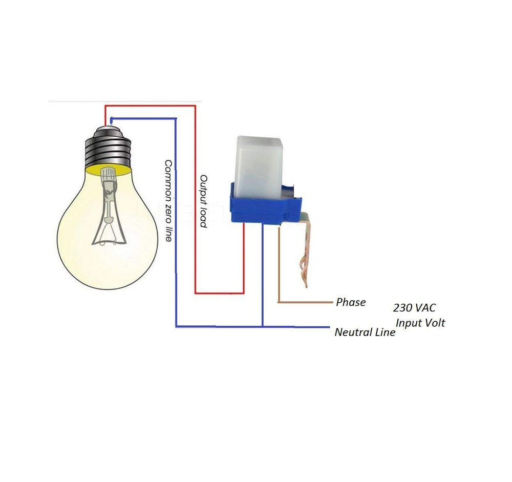 Real Instruments Photocell 6 Amp Day Night Sensor for Street Light Garden Light 220 V Auto Day/Night on and off Photocell, LDR Sensor Switch
