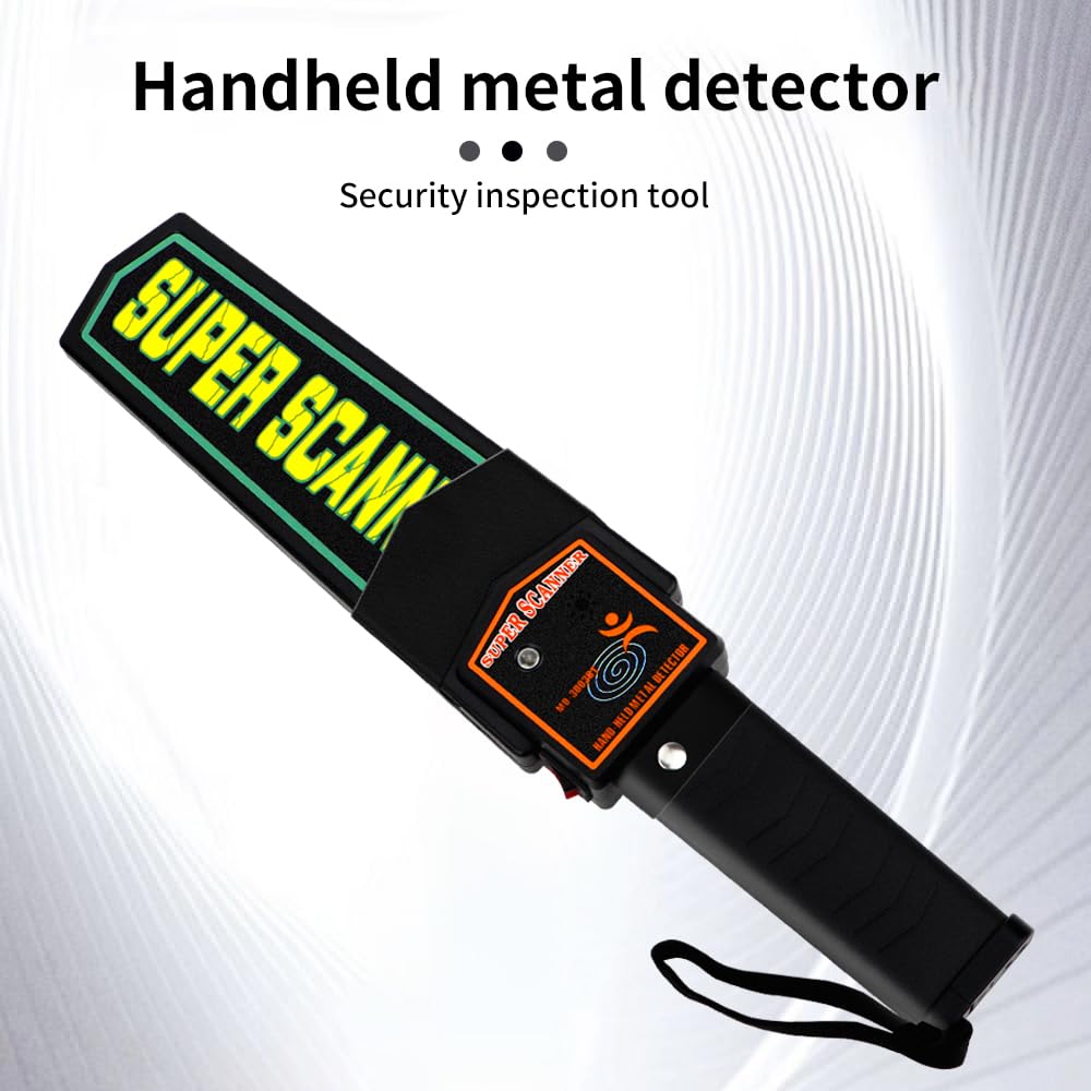 Real Instruments Handheld Metal Detector Wand,Security Wand,Safety Bars, Portable Adjustable Sound & Vibration Alerts, Detects Weapons Knivers Screw (High Sensitivity, Black) MD-3003B1