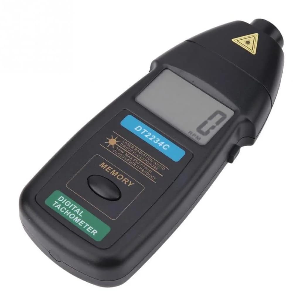 Real Instruments DT-2234C Handheld Non Contact Tachometer RPM Meter Rotation Speed Measurement Laser Type 2.5-99999 RPM Speed Meter Gauge