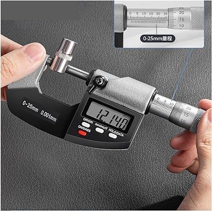 Real Instruments Digital Outside Micrometer Screw Gauge 0-25mm With Lcd Display & Carry Case Ideal For Accurate Measuring Dimensions In Inches & MM With Protective Case (MM-06)