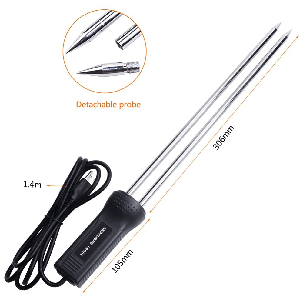 Real Instruments MD7822 Digital Grain Moisture Meter with Probe for Wheat, Rice & Corn