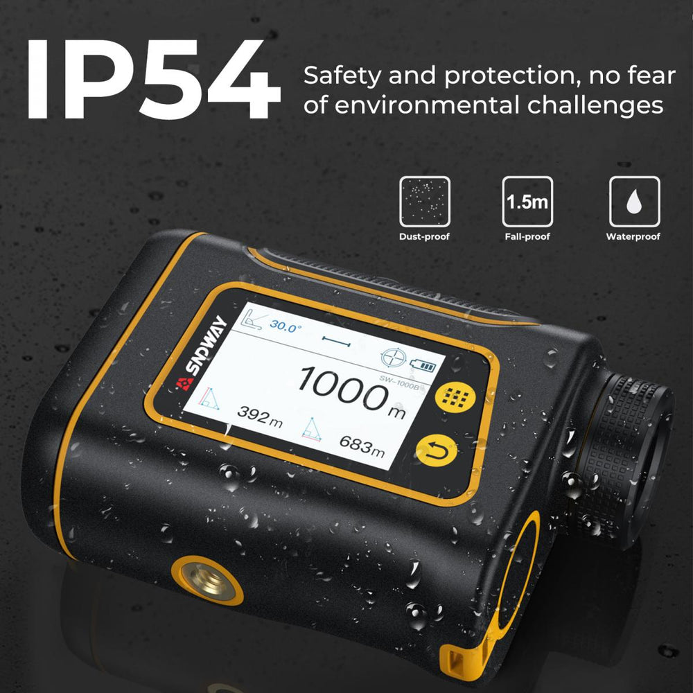 Real Instruments SNDWAY SW-1500B High-Precision Laser Range Finder with Advanced Distance Measurement, Touch Screen Digital Golf Laser Rangefinder 1500m, Multi-Mode Functionality, and Large LCD Display for Outdoor, Sports, and Construction Applications