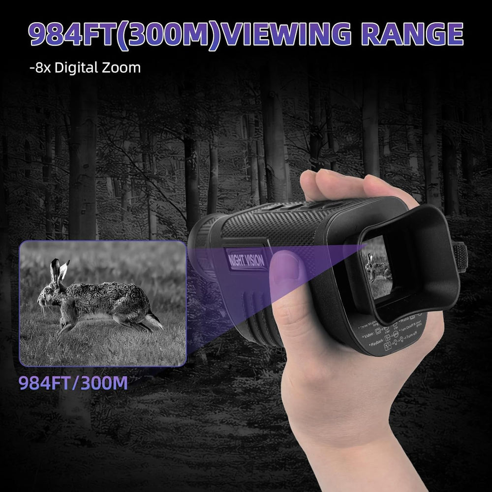 Real Instruments LG64 HD 1080P Infrared Night Vision Monocular Telescope 8X Digital Zoom 300m Viewing 1.54 Inch TFT High Sensitivity Night Goggles for Hunting Camping Wildlife Scenery, LG64