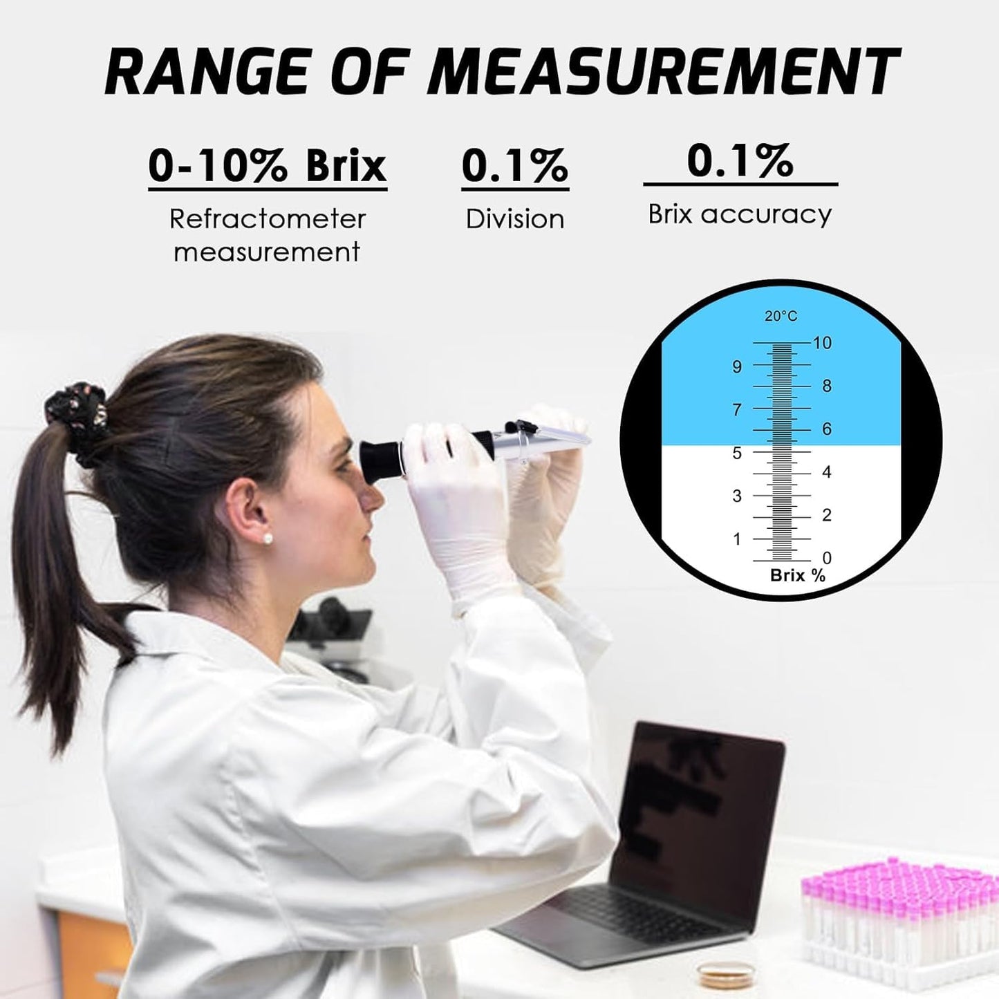 Real Instruments 0 To 10% Brix Refractometer Portable Hand Held Sugar Content Measurement With Atc Low-concentrated Sugar Content Solutions Maple Sap Cutting Liquid Cnc Maple Syrup Makers Tea