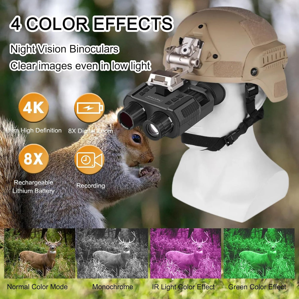 Real Instruments 4K 3D Night Vision Binoculars for Adults, NV8000 Digital Infrared NVG Night Vision Binoculars Goggles Device with 8X Digital Zoom, Built-in 3000Mah Battery