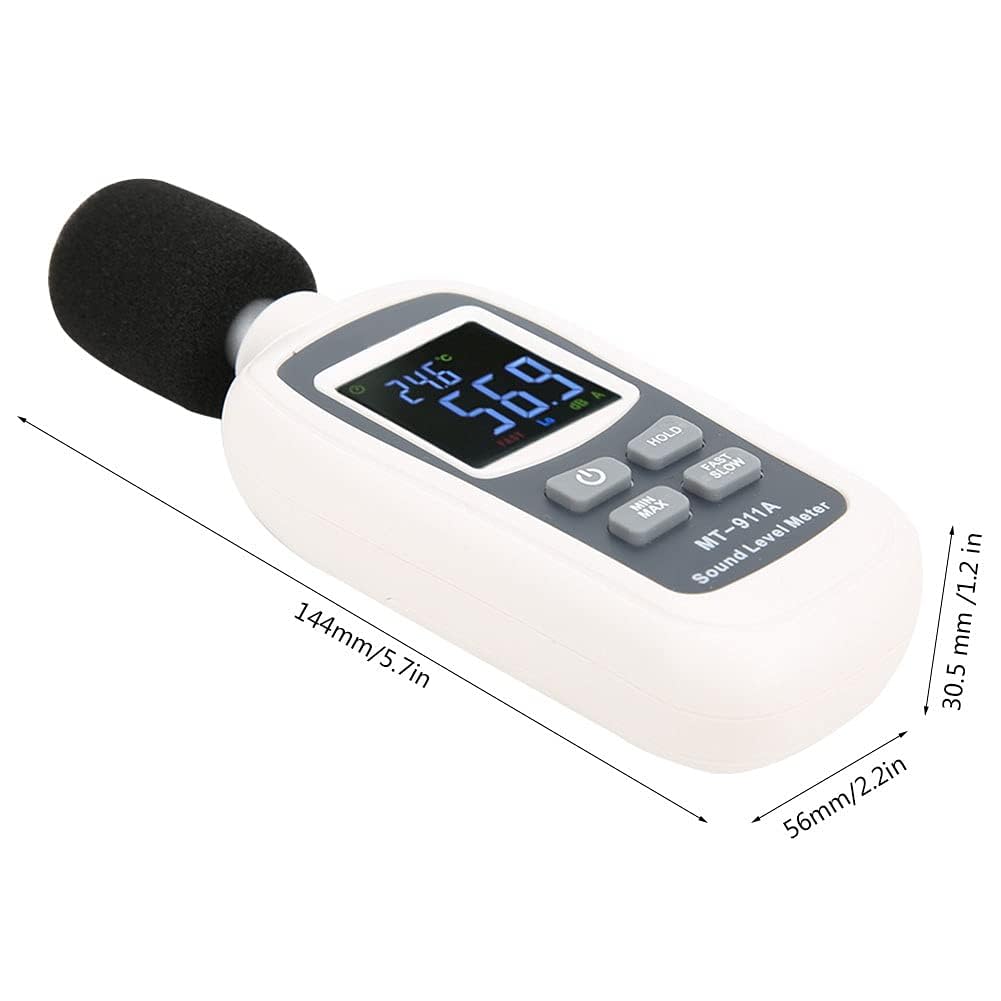 Real Instruments Digital Handheld Sound Level Audio Volume Noise Meter Tester Portable Measurement Equipment Decibel Meter Device (MT-911)