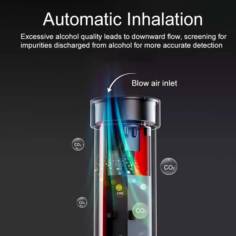 Real Instruments Non-Contact Digital Alcohol Breath Tester with LED Traffic Control Baton, Rechargeable Portable Breathalyzer for Safety Enforcement and Roadside Testing, AT-04