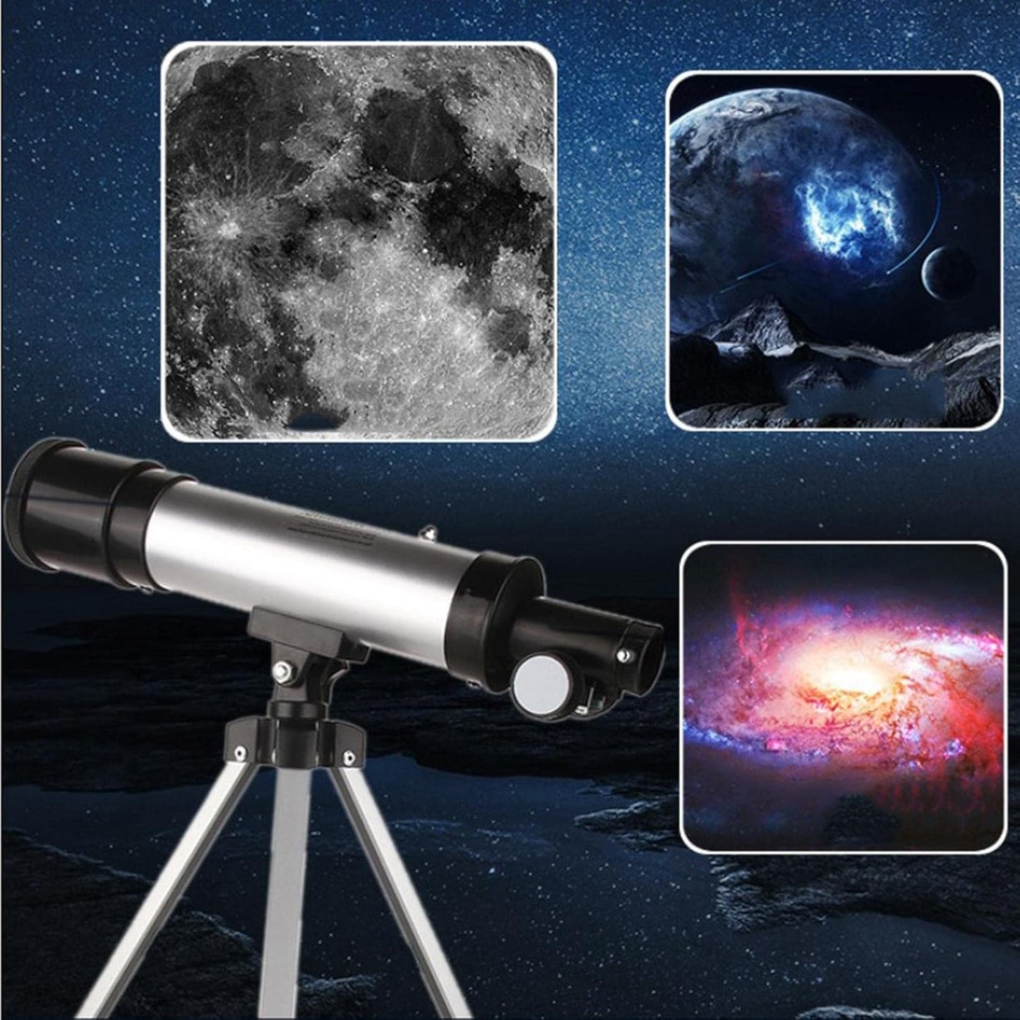 Real Instruments Astronomical Telescope Refractor Type Space Telescope Tripod Small Refracting Spotting, F36050