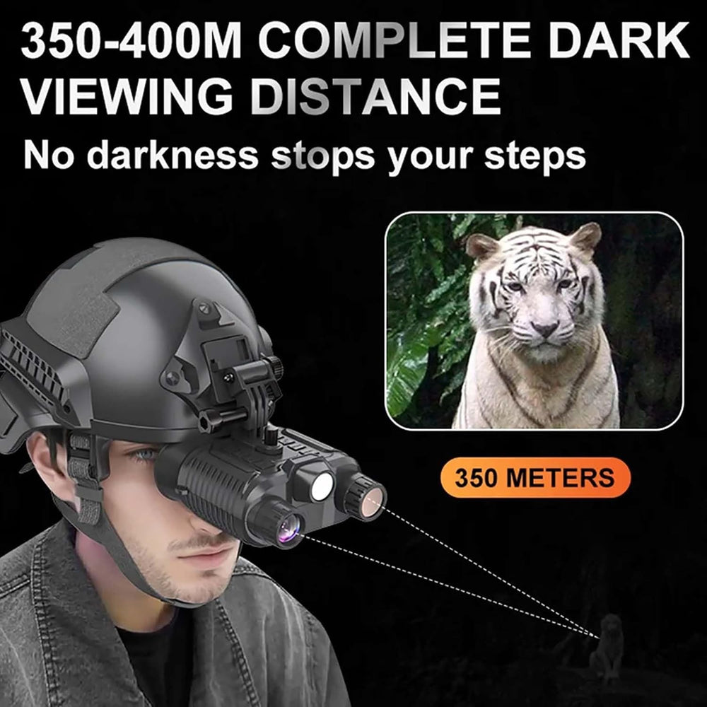 Real Instruments NV8161 Military Tactical Night-Vision Goggles Head Mounted Binoculars, 4K HD IR Night Vision Binoculars with 8X Digital Zoom, Save Photo and Video with 32GB Memory Card, Built-in 3000Mah Battery