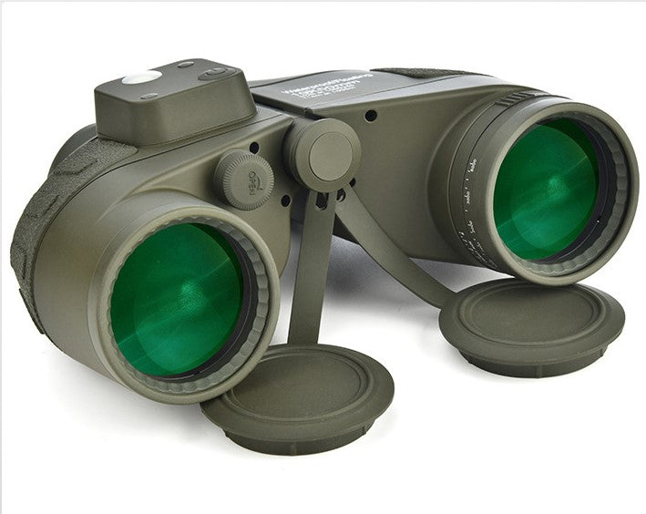Real Instruments 10x50 Waterproof Marine Binoculars Floating Design with Compass & Rangefinder