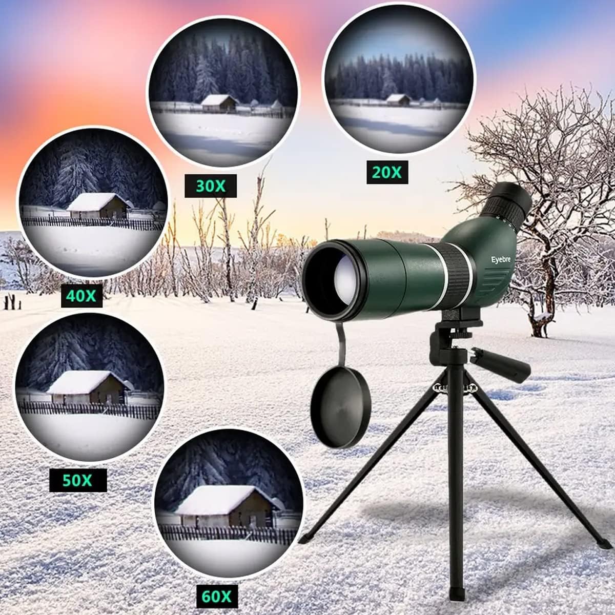 Real Instruments 20-60 X 60 Monocular for Long Distance Powerful Zoom Monocular Telescope with Tripod & Mobile Holder Spotting Scope for Long Distance Wild Photography Star Gazing Hunting-Carry Case