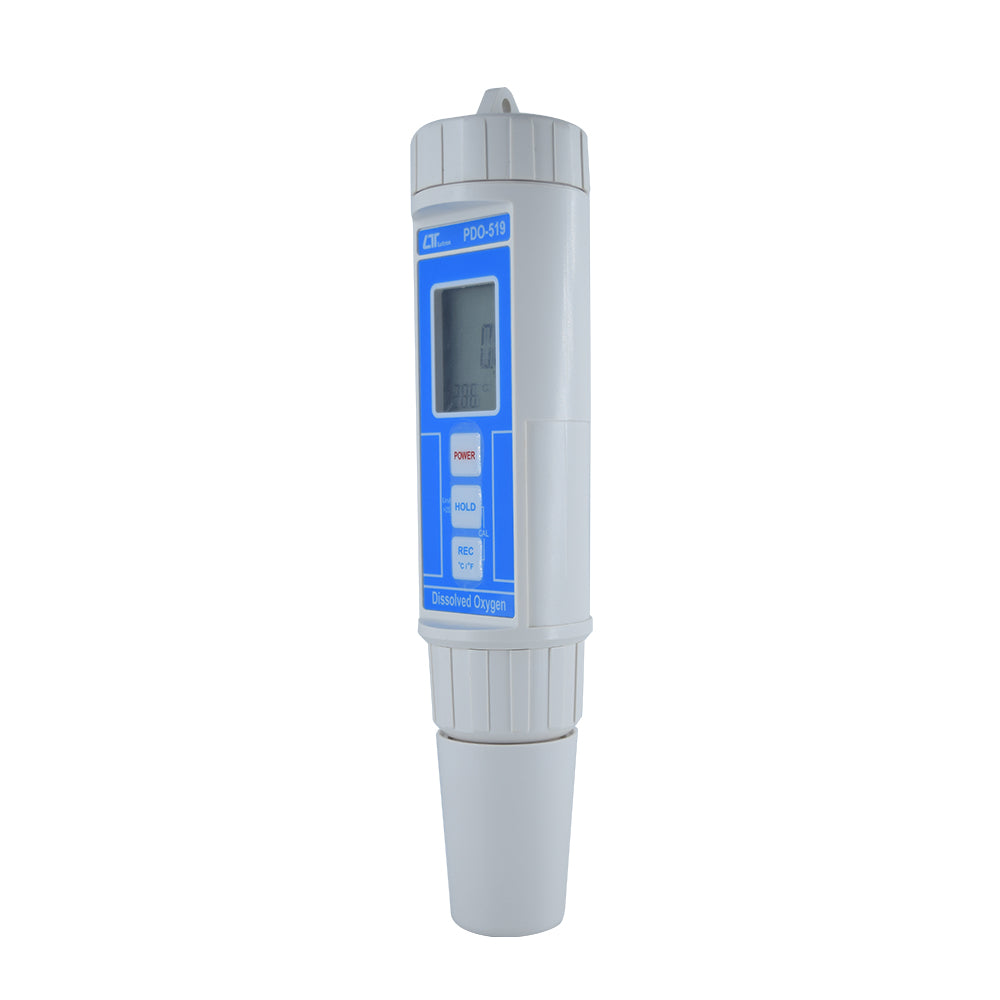 Lutron PDO-519 High-Precision Dissolved Oxygen Meter, Automatic Calibration, Polarographic Probe, Temperature Compensation, IP65 Splashproof Design for Water Quality Testing, Aquaculture, Environmental Monitoring & Laboratory Use